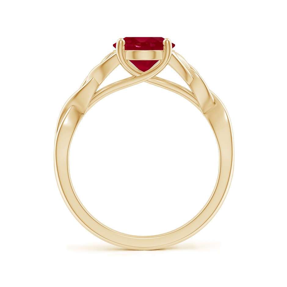 9x7mm AA Oval Ruby Celtic Knot Engagement Ring in Yellow Gold side 199