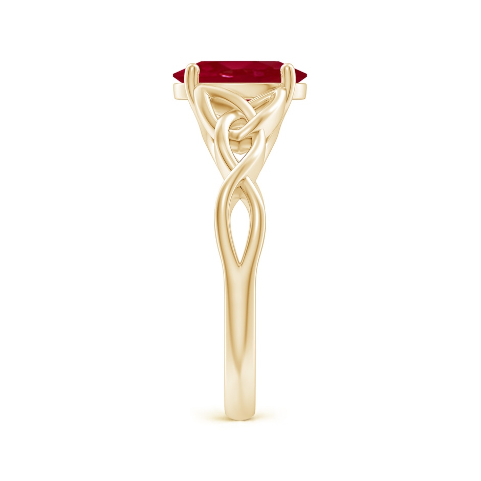 9x7mm AA Oval Ruby Celtic Knot Engagement Ring in Yellow Gold side 299