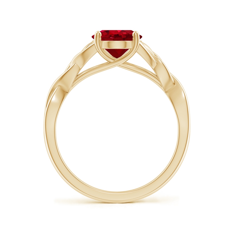 9x7mm AAA Oval Ruby Celtic Knot Engagement Ring in Yellow Gold side 199