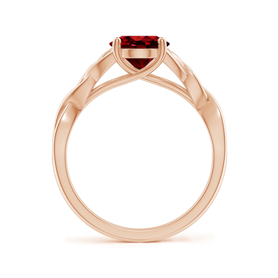 9x7mm AAAA Oval Ruby Celtic Knot Engagement Ring in Rose Gold side 199