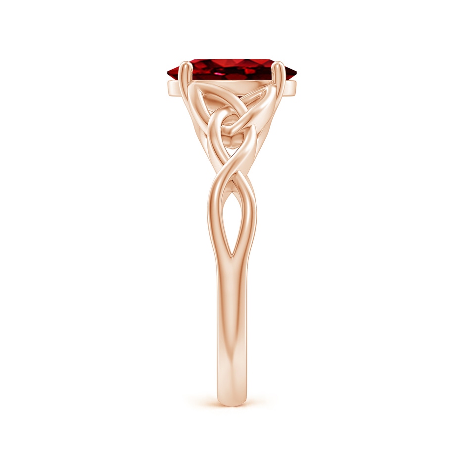 9x7mm AAAA Oval Ruby Celtic Knot Engagement Ring in Rose Gold side 299