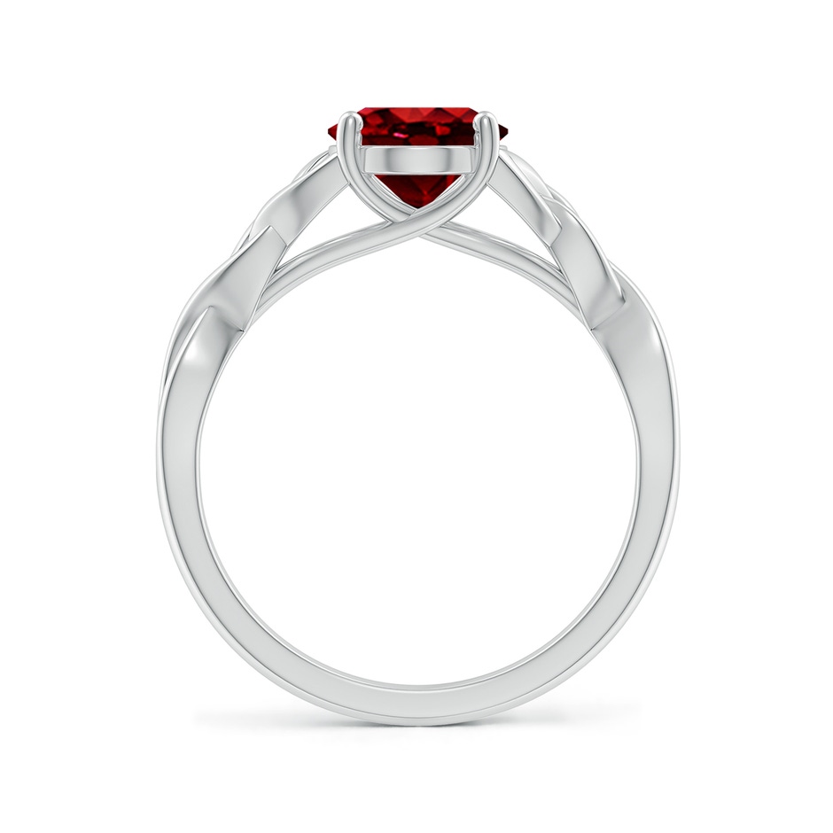 9x7mm AAAA Oval Ruby Celtic Knot Engagement Ring in White Gold side 199