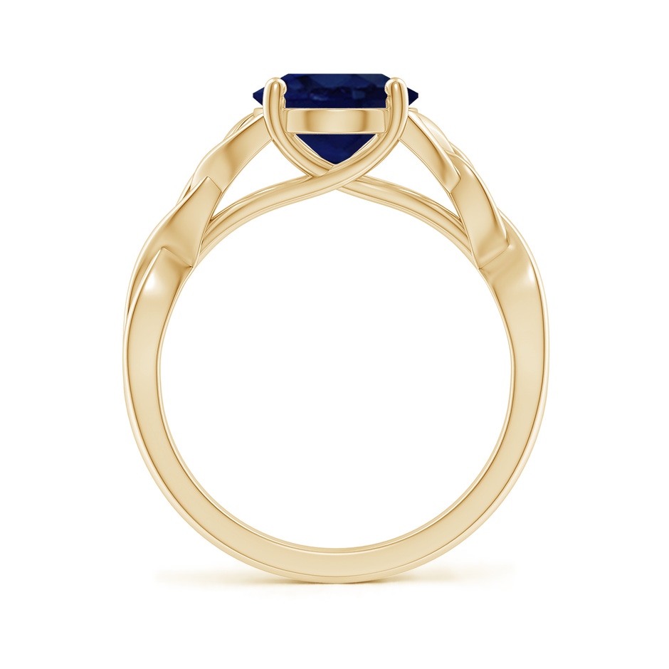 10x8mm A Oval Blue Sapphire Celtic Knot Engagement Ring in Yellow Gold side 199