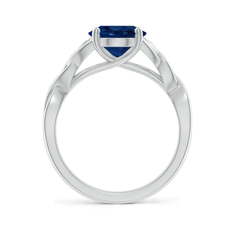 10x8mm AA Oval Blue Sapphire Celtic Knot Engagement Ring in White Gold side 199
