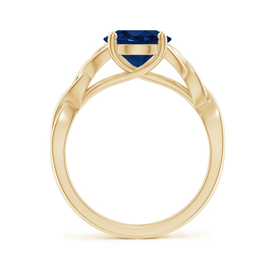 10x8mm AA Oval Blue Sapphire Celtic Knot Engagement Ring in Yellow Gold side 199