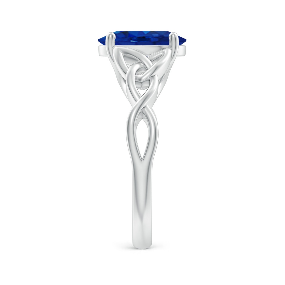 10x8mm AAA Oval Blue Sapphire Celtic Knot Engagement Ring in P950 Platinum side 299