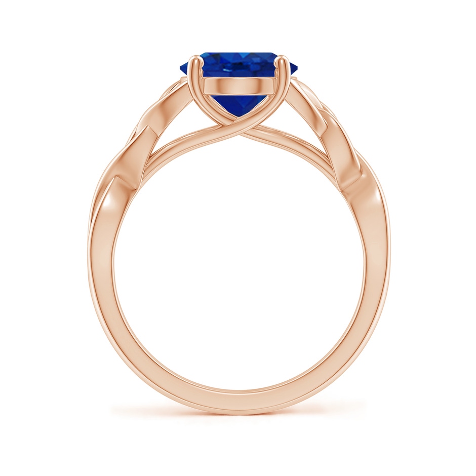 10x8mm AAA Oval Blue Sapphire Celtic Knot Engagement Ring in Rose Gold side 199