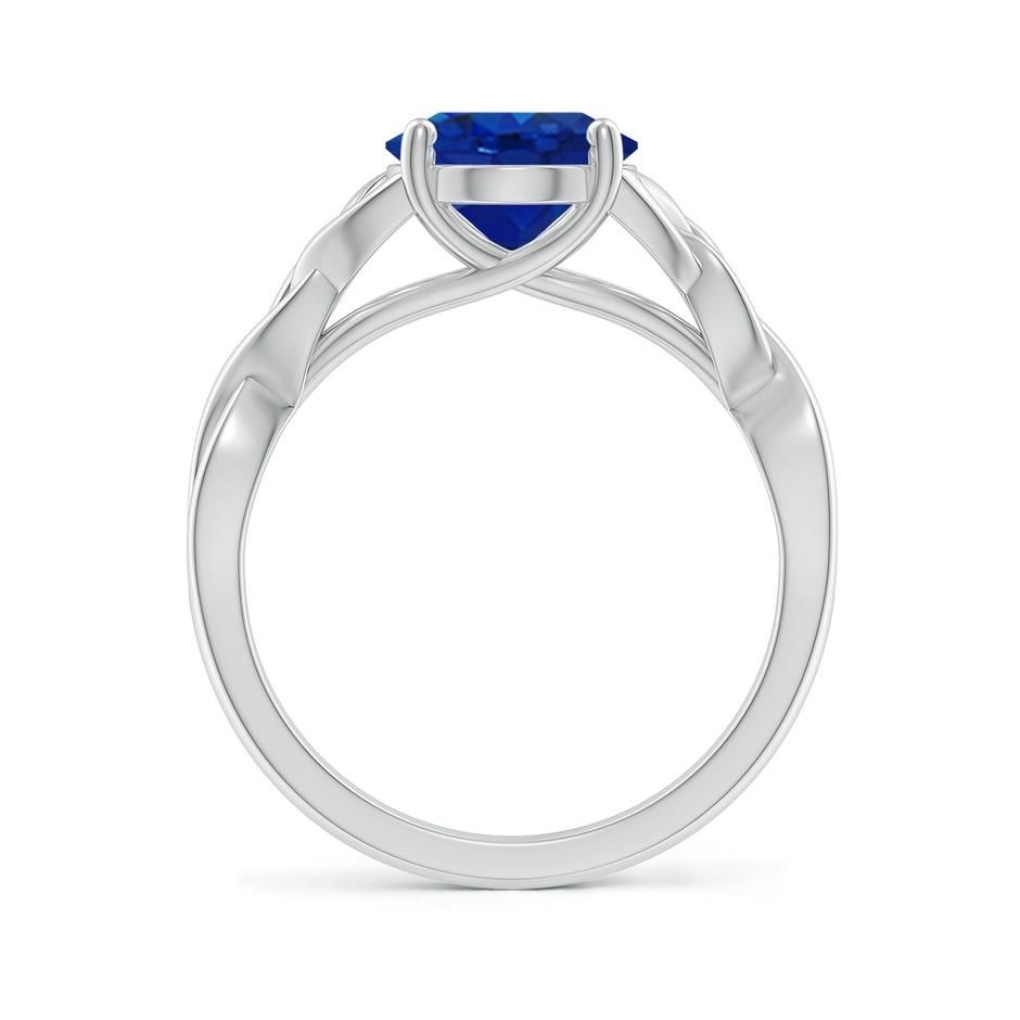 10x8mm AAA Oval Blue Sapphire Celtic Knot Engagement Ring in White Gold side 199