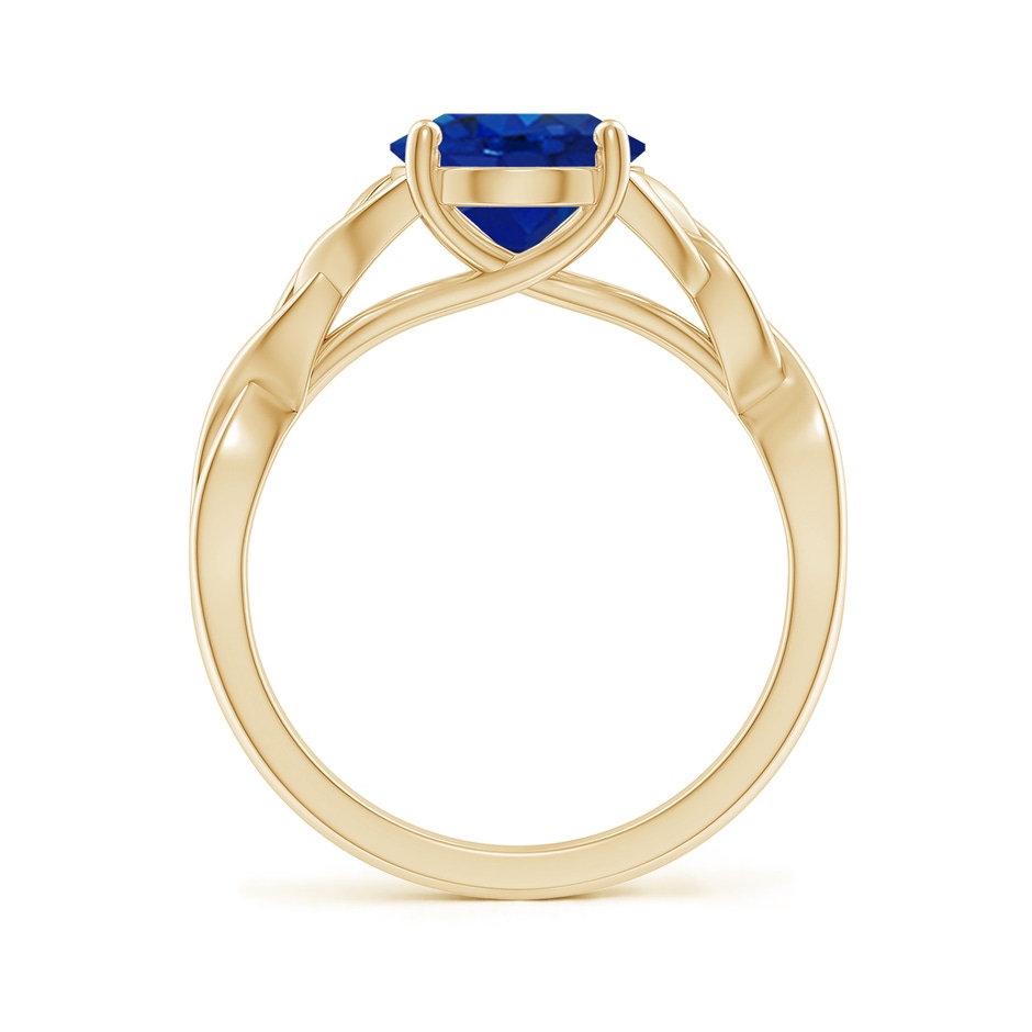 10x8mm AAA Oval Blue Sapphire Celtic Knot Engagement Ring in Yellow Gold side 199