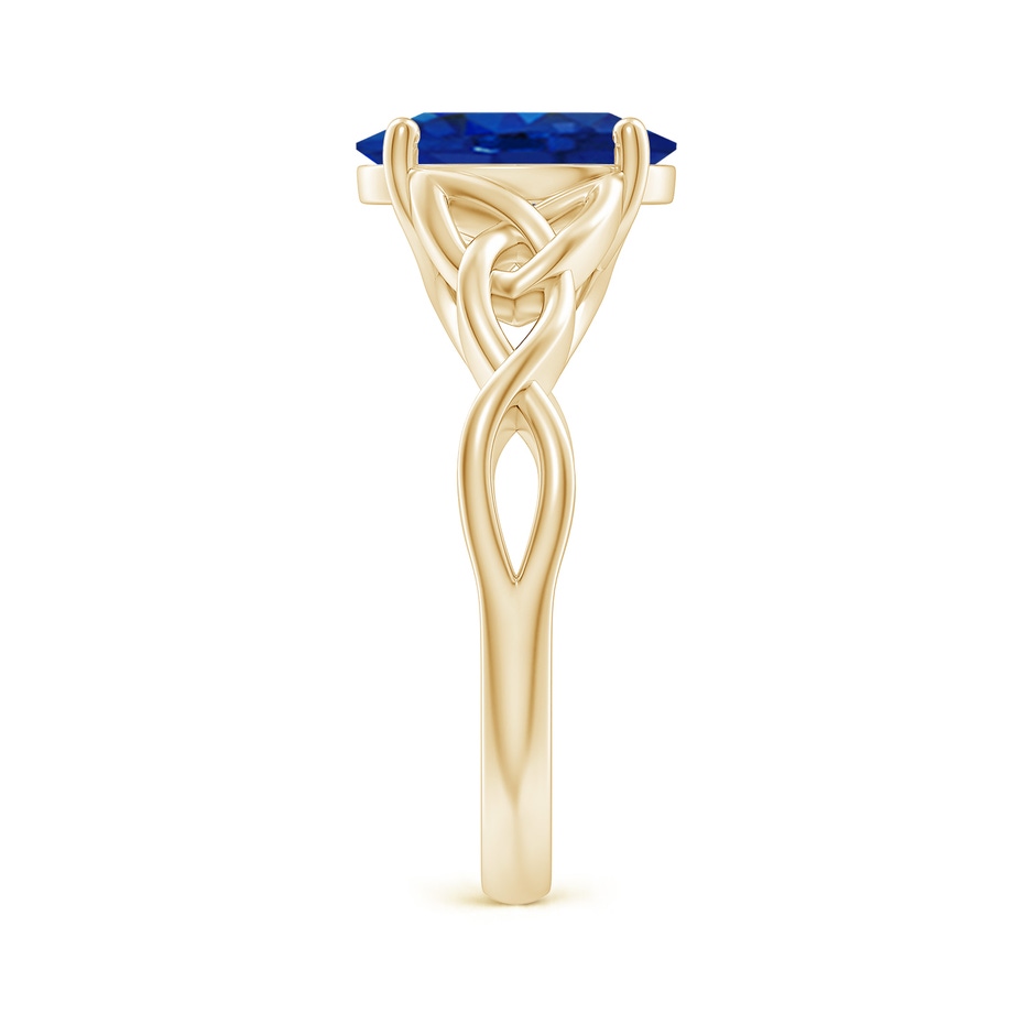 10x8mm AAA Oval Blue Sapphire Celtic Knot Engagement Ring in Yellow Gold side 299