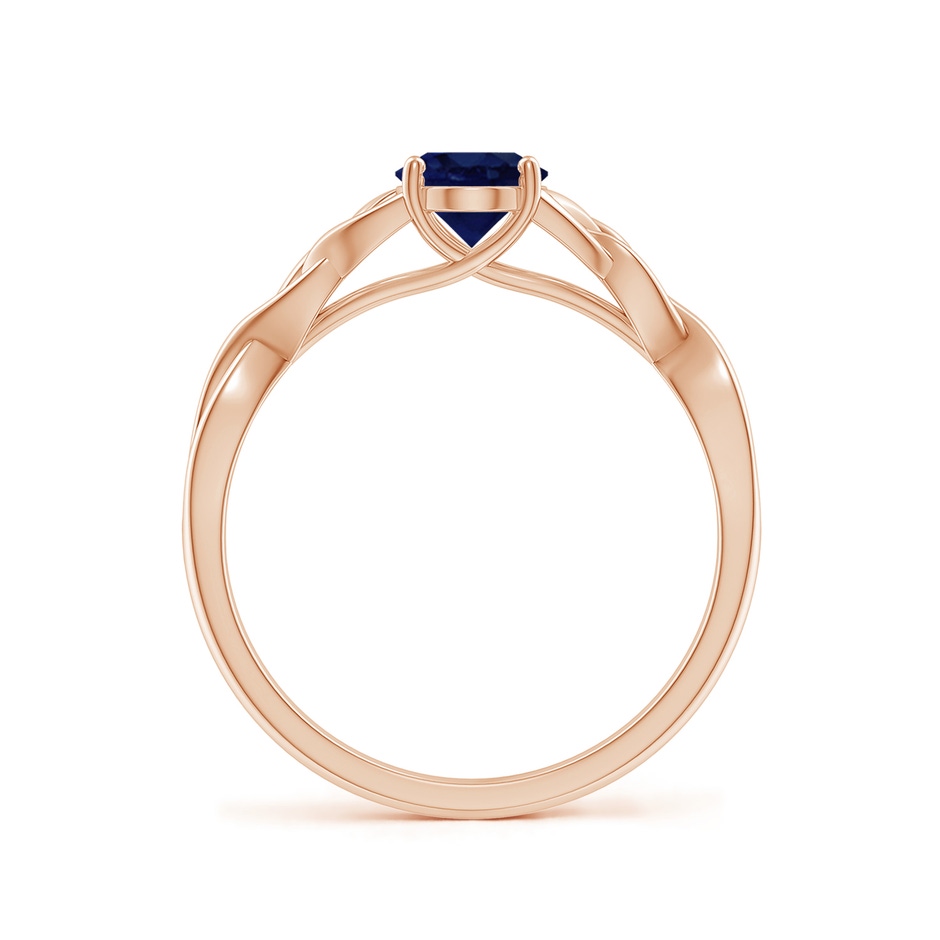 7x5mm A Oval Blue Sapphire Celtic Knot Engagement Ring in Rose Gold side 199