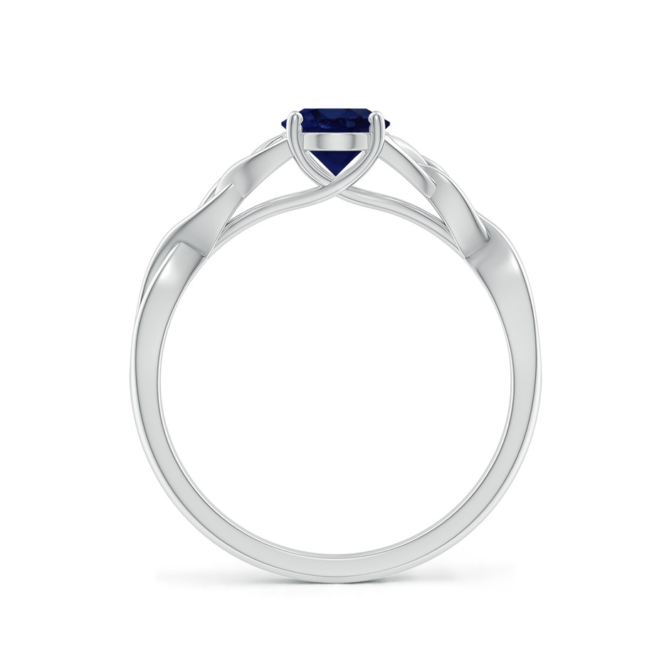 7x5mm A Oval Blue Sapphire Celtic Knot Engagement Ring in White Gold side 199