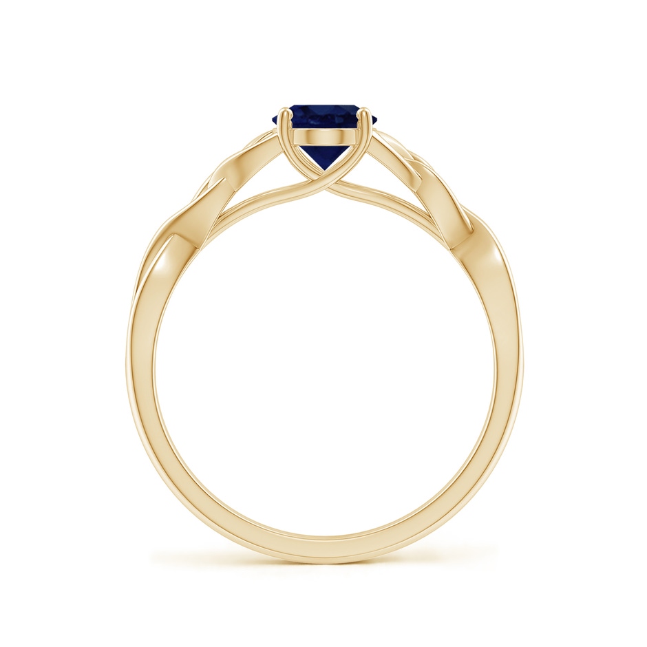 7x5mm A Oval Blue Sapphire Celtic Knot Engagement Ring in Yellow Gold side 199
