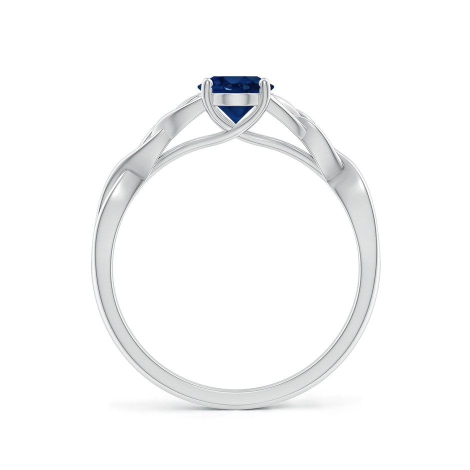 7x5mm AA Oval Blue Sapphire Celtic Knot Engagement Ring in White Gold side 199