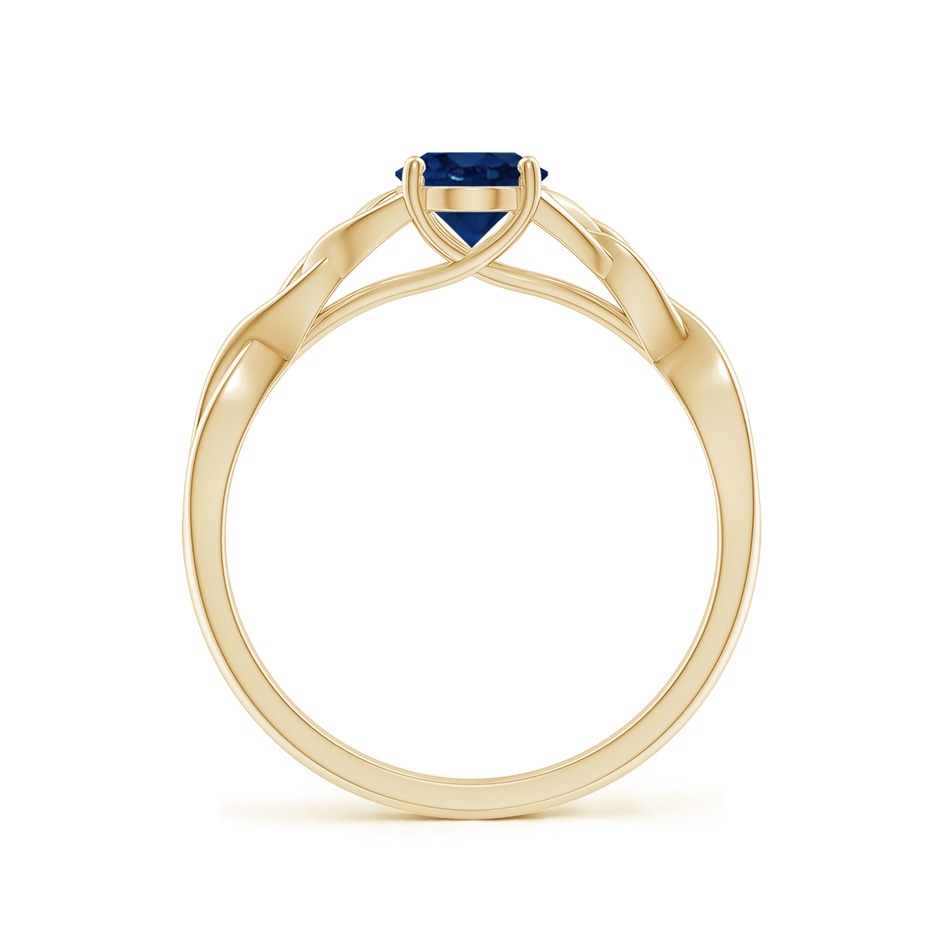7x5mm AA Oval Blue Sapphire Celtic Knot Engagement Ring in Yellow Gold side 199