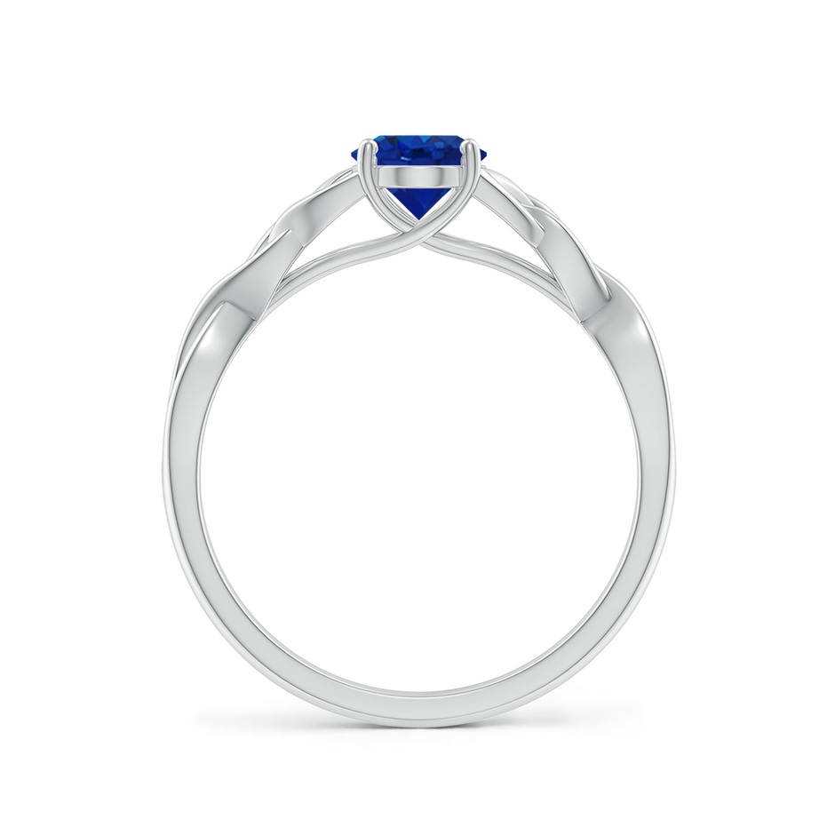 7x5mm AAA Oval Blue Sapphire Celtic Knot Engagement Ring in P950 Platinum side 199