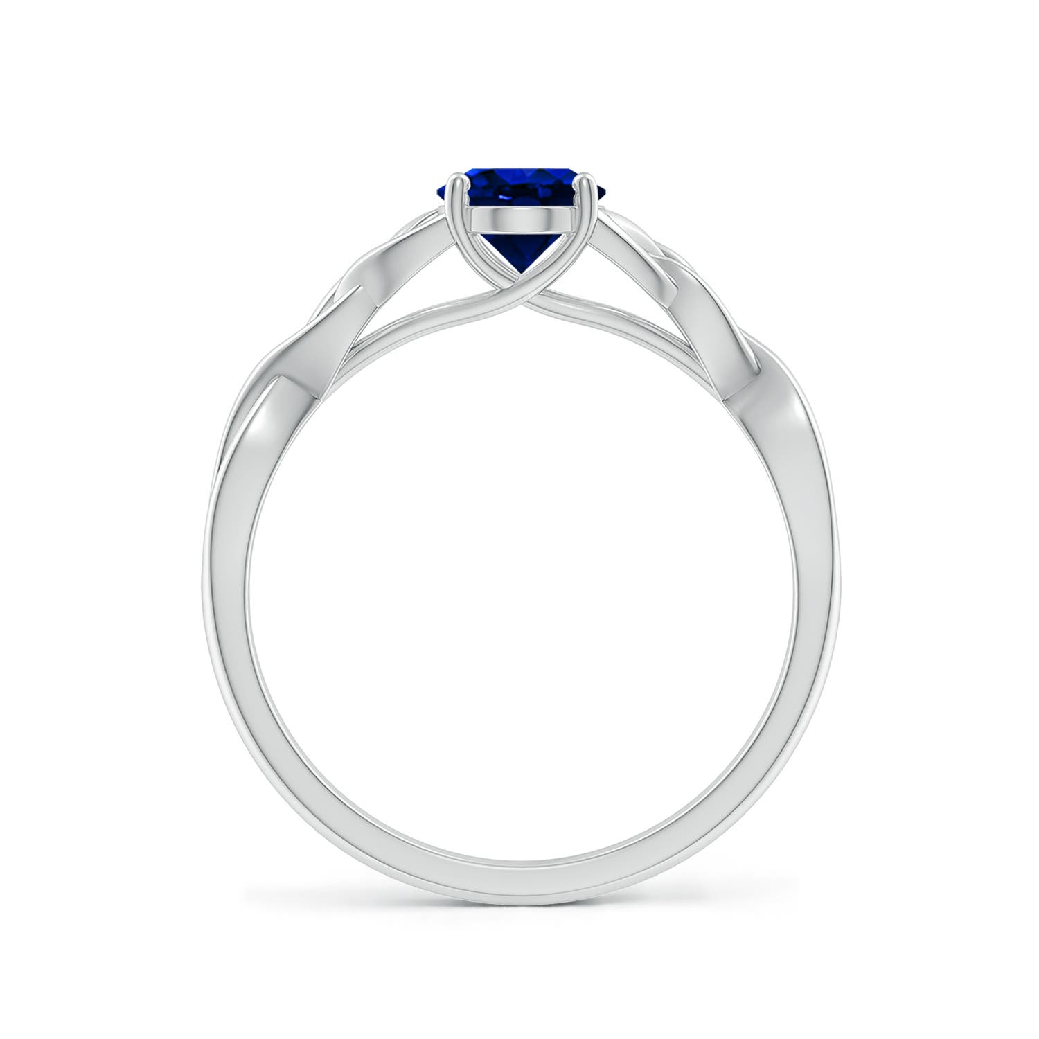 7x5mm AAAA Oval Blue Sapphire Celtic Knot Engagement Ring in P950 Platinum