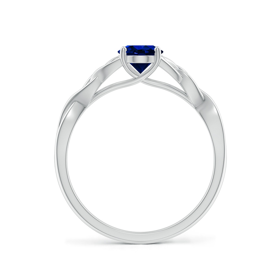 7x5mm AAAA Oval Blue Sapphire Celtic Knot Engagement Ring in P950 Platinum side 199