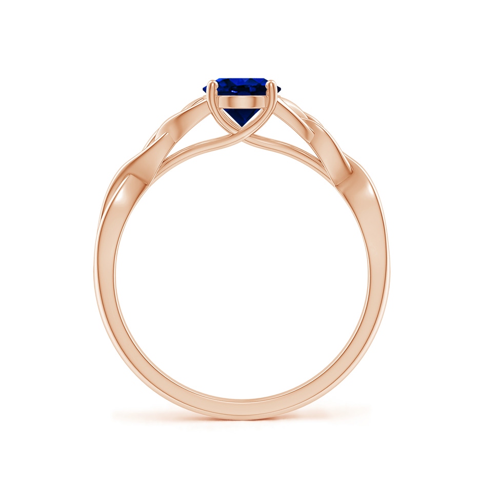 7x5mm AAAA Oval Blue Sapphire Celtic Knot Engagement Ring in Rose Gold side 199