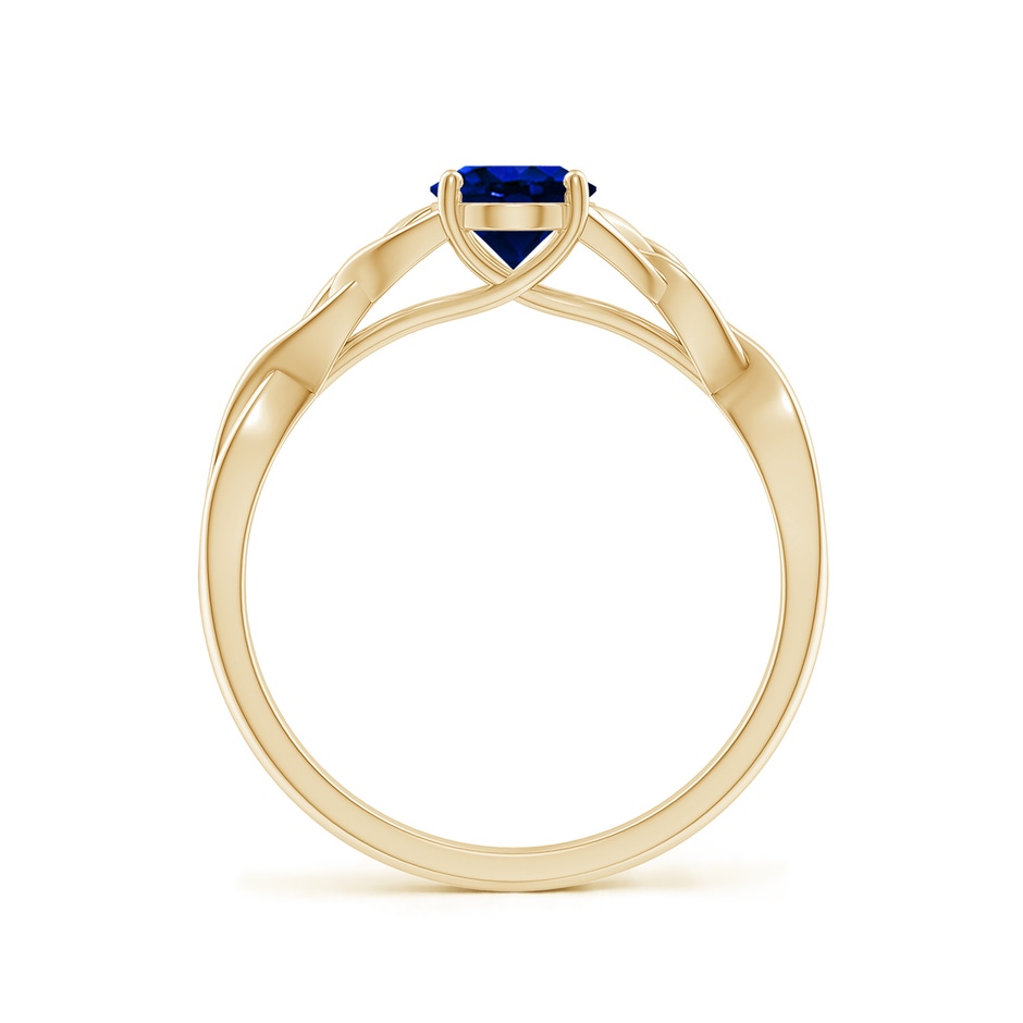 7x5mm AAAA Oval Blue Sapphire Celtic Knot Engagement Ring in Yellow Gold side 199