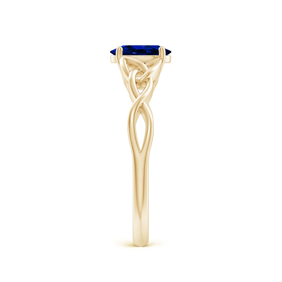 7x5mm AAAA Oval Blue Sapphire Celtic Knot Engagement Ring in Yellow Gold side 299