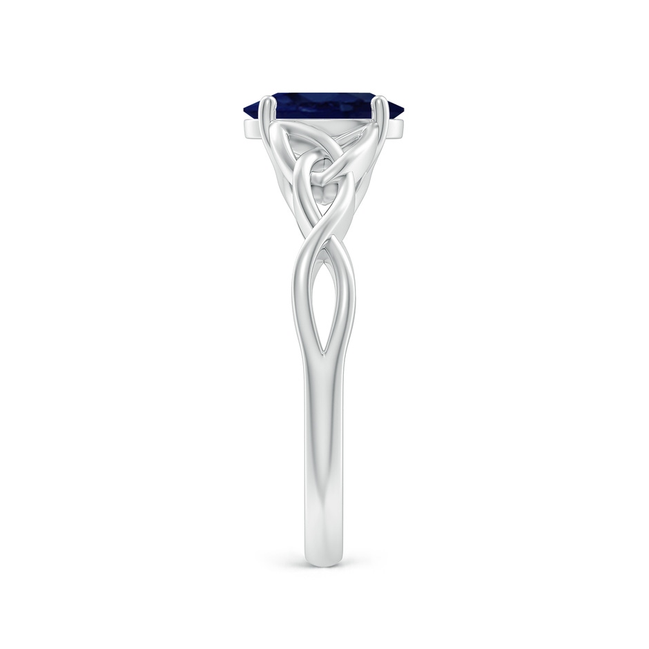 8x6mm A Oval Blue Sapphire Celtic Knot Engagement Ring in White Gold side 299