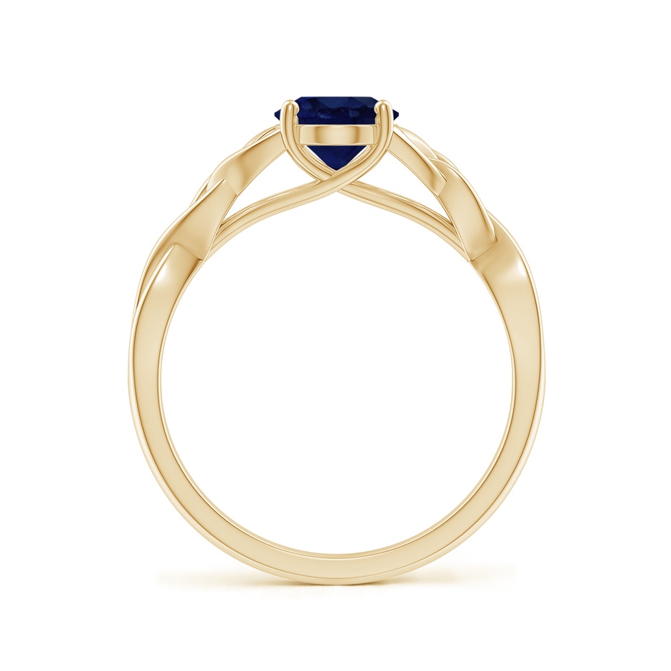 8x6mm A Oval Blue Sapphire Celtic Knot Engagement Ring in Yellow Gold side 199