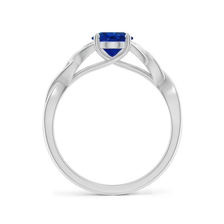 8x6mm AAA Oval Blue Sapphire Celtic Knot Engagement Ring in P950 Platinum side 199