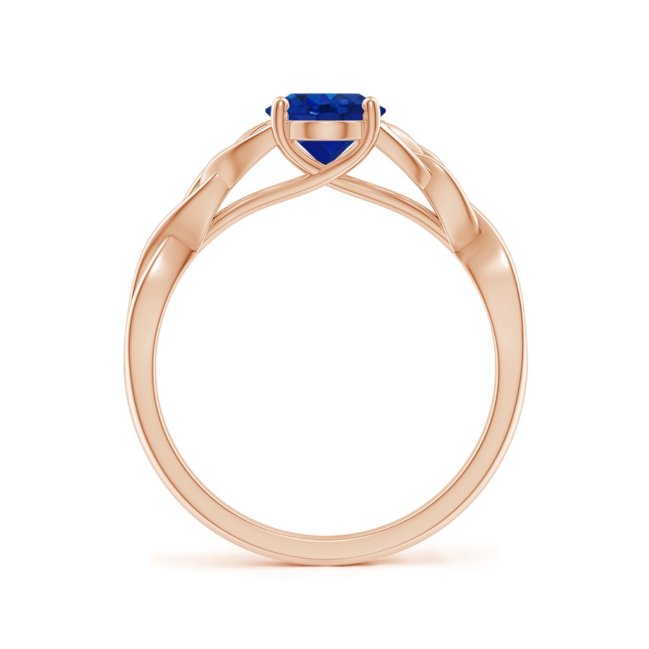 8x6mm AAA Oval Blue Sapphire Celtic Knot Engagement Ring in Rose Gold side 199