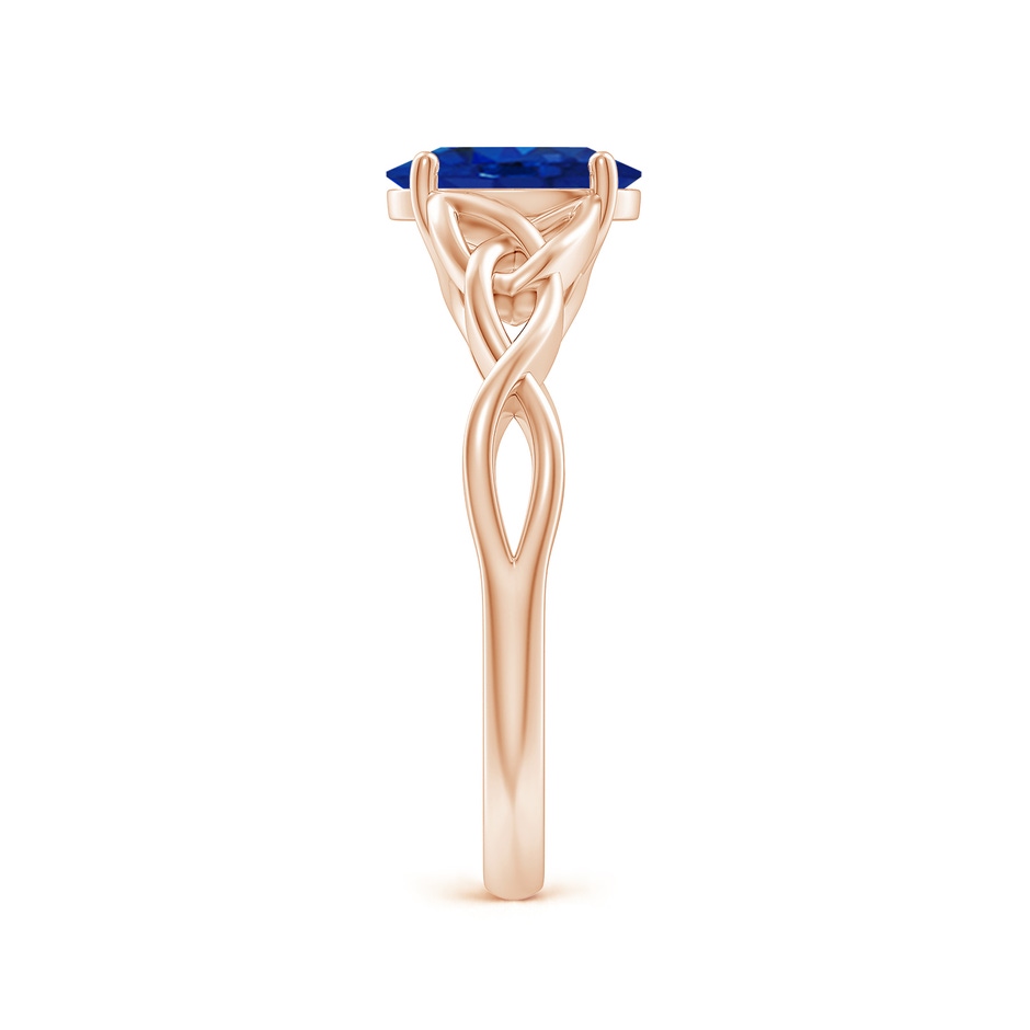 8x6mm AAA Oval Blue Sapphire Celtic Knot Engagement Ring in Rose Gold side 299
