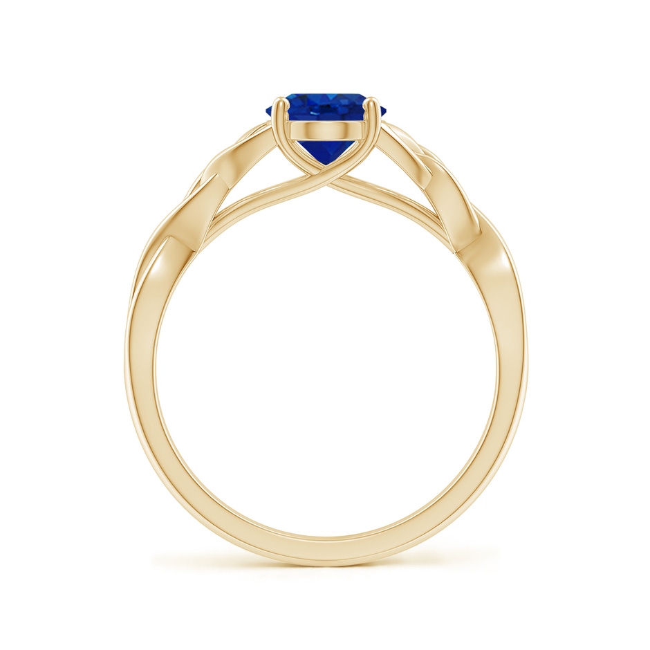 8x6mm AAA Oval Blue Sapphire Celtic Knot Engagement Ring in Yellow Gold side 199