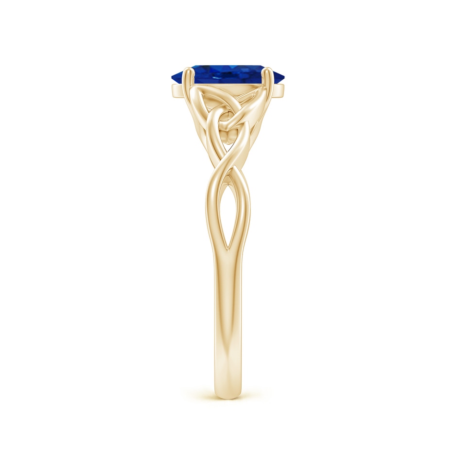 8x6mm AAA Oval Blue Sapphire Celtic Knot Engagement Ring in Yellow Gold side 299