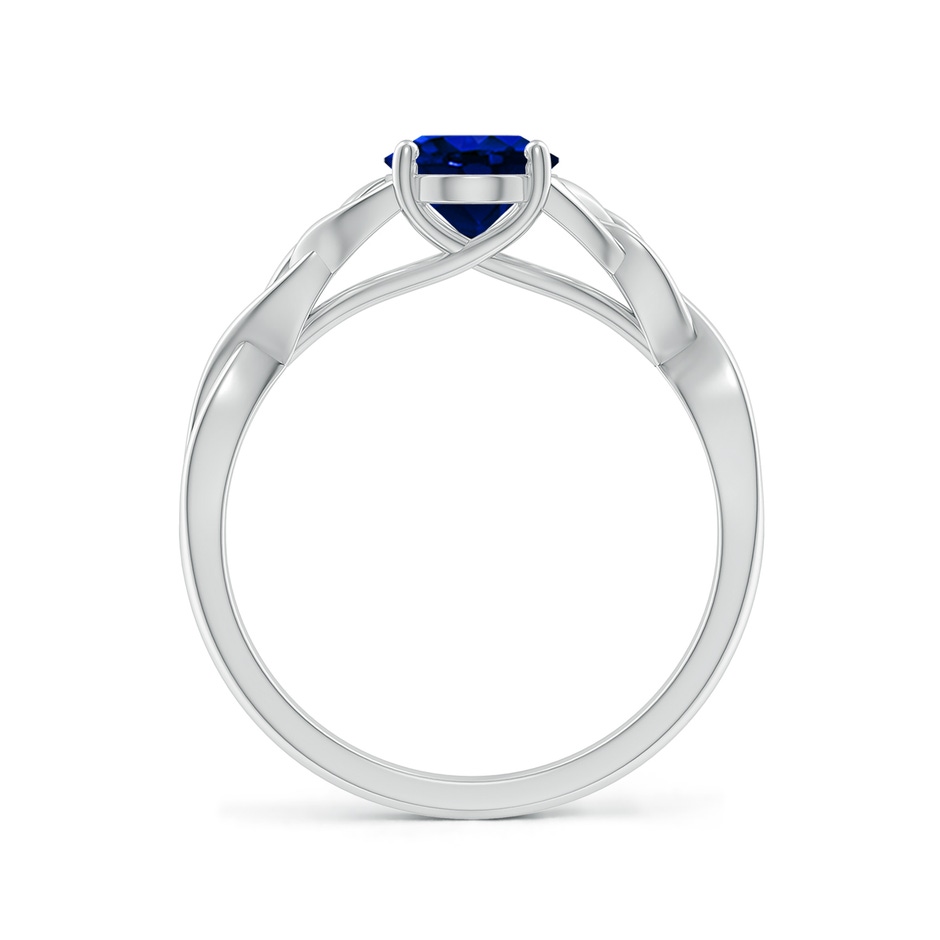 8x6mm AAAA Oval Blue Sapphire Celtic Knot Engagement Ring in White Gold side 199