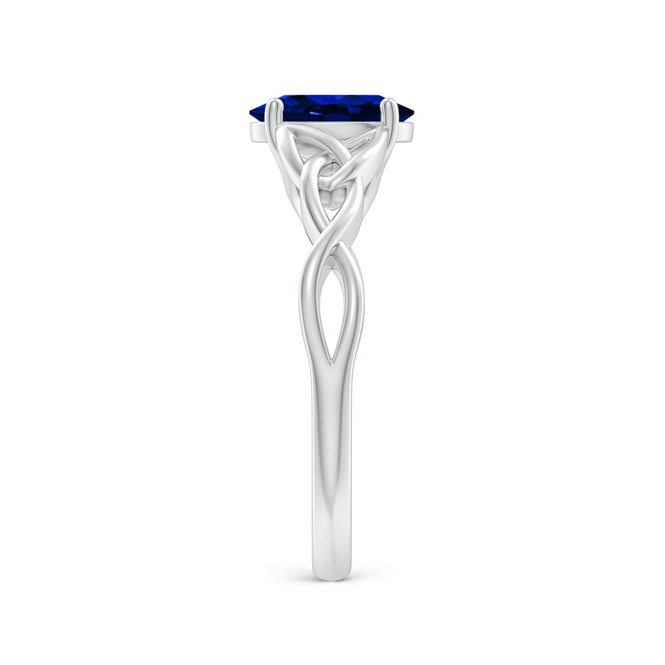 8x6mm AAAA Oval Blue Sapphire Celtic Knot Engagement Ring in White Gold side 299