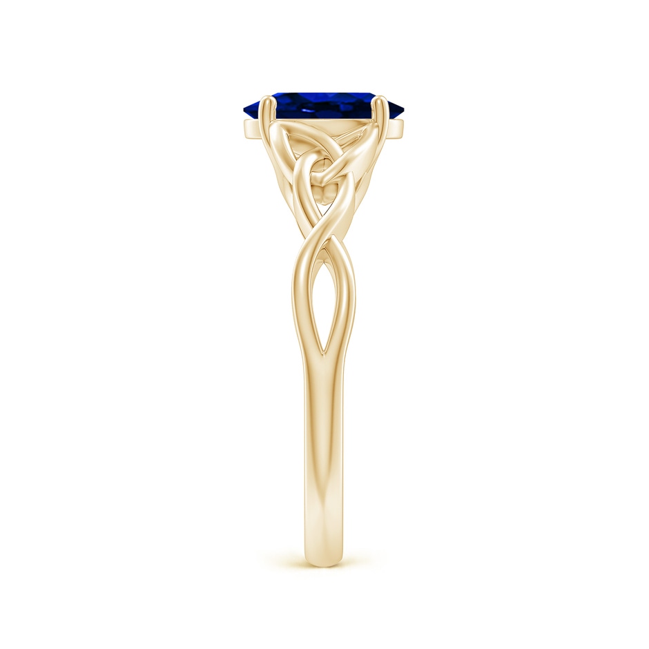 8x6mm AAAA Oval Blue Sapphire Celtic Knot Engagement Ring in Yellow Gold side 299