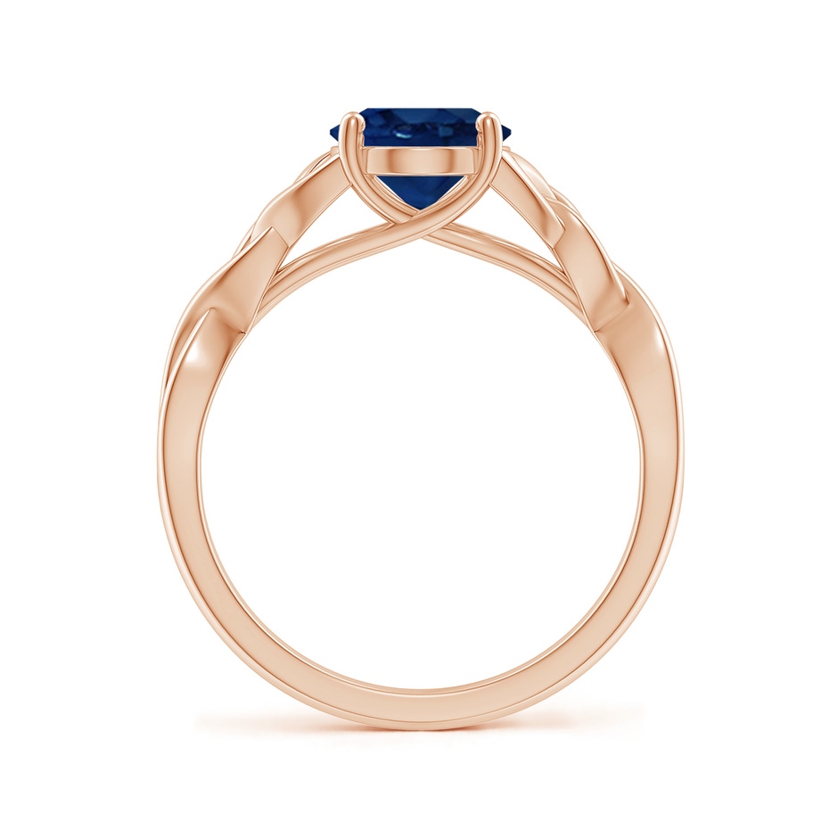 9x7mm AA Oval Blue Sapphire Celtic Knot Engagement Ring in Rose Gold side 199