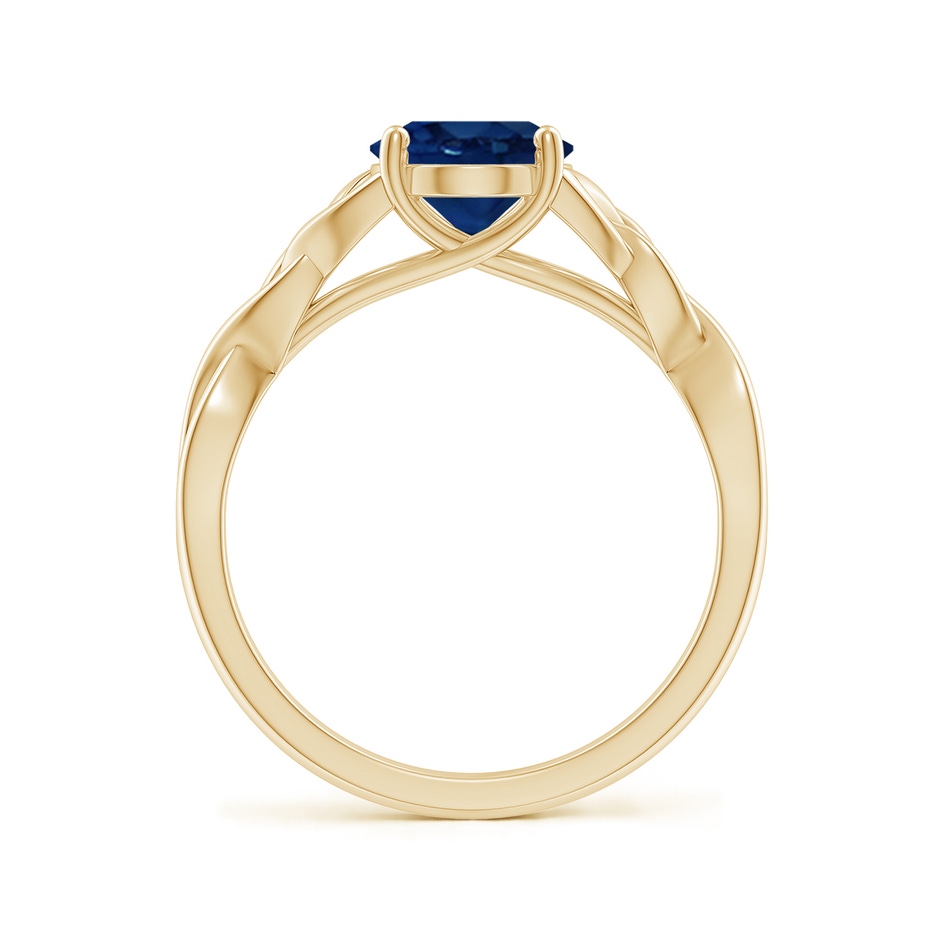9x7mm AA Oval Blue Sapphire Celtic Knot Engagement Ring in Yellow Gold side 199