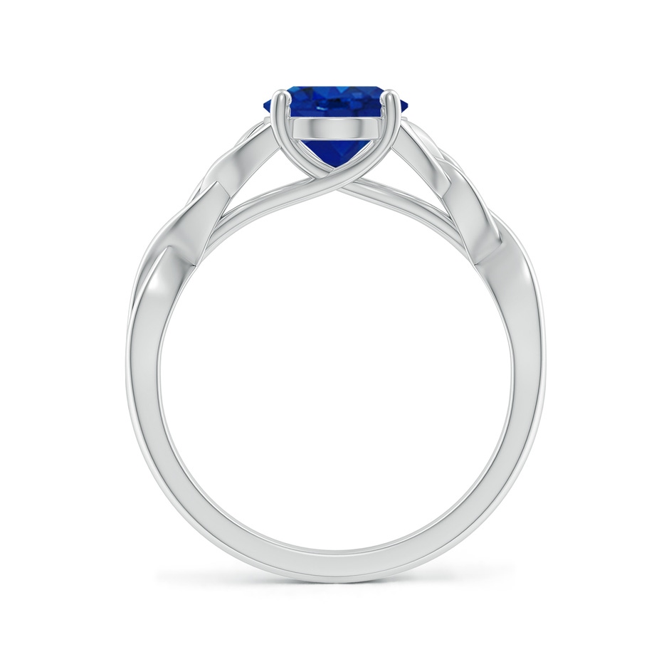 9x7mm AAA Oval Blue Sapphire Celtic Knot Engagement Ring in P950 Platinum side 199
