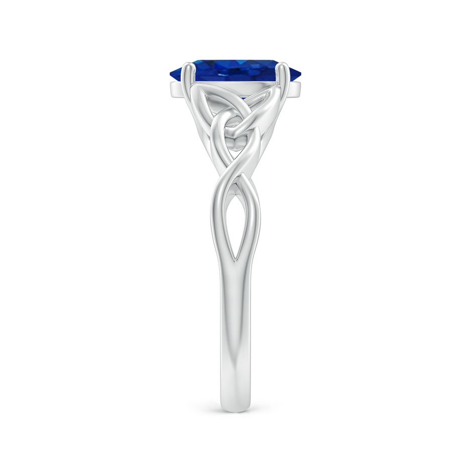 9x7mm AAA Oval Blue Sapphire Celtic Knot Engagement Ring in P950 Platinum side 299