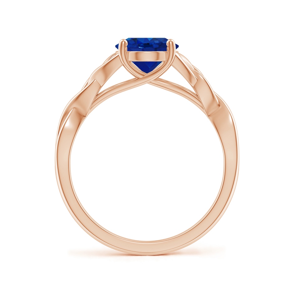 9x7mm AAA Oval Blue Sapphire Celtic Knot Engagement Ring in Rose Gold side 199