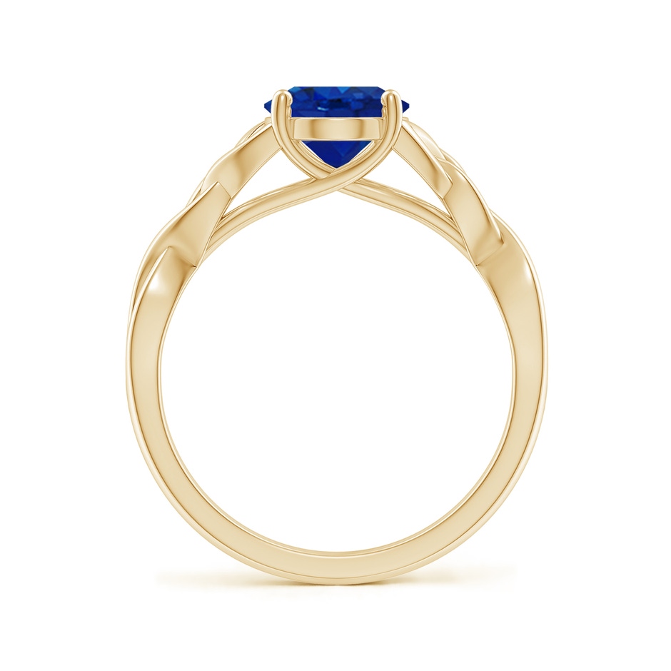 9x7mm AAA Oval Blue Sapphire Celtic Knot Engagement Ring in Yellow Gold side 199