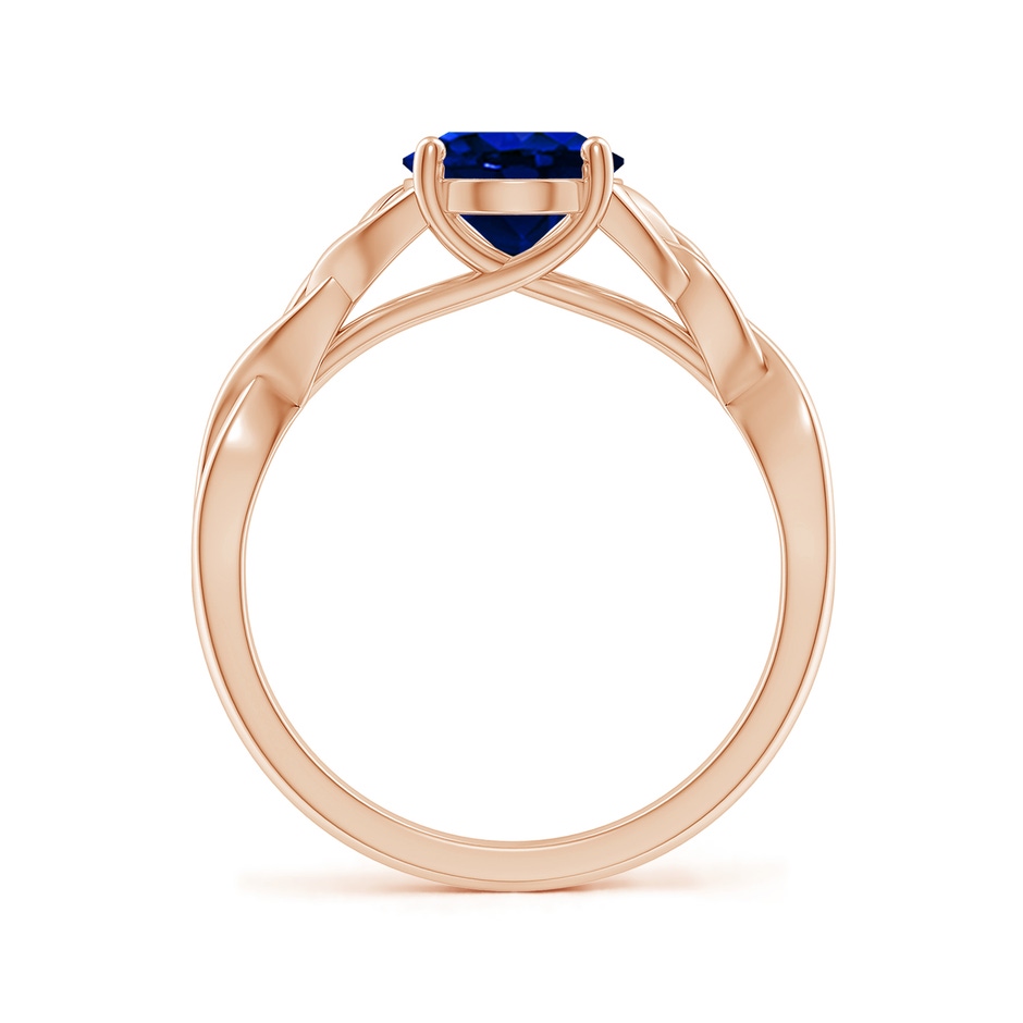 9x7mm AAAA Oval Blue Sapphire Celtic Knot Engagement Ring in Rose Gold side 199