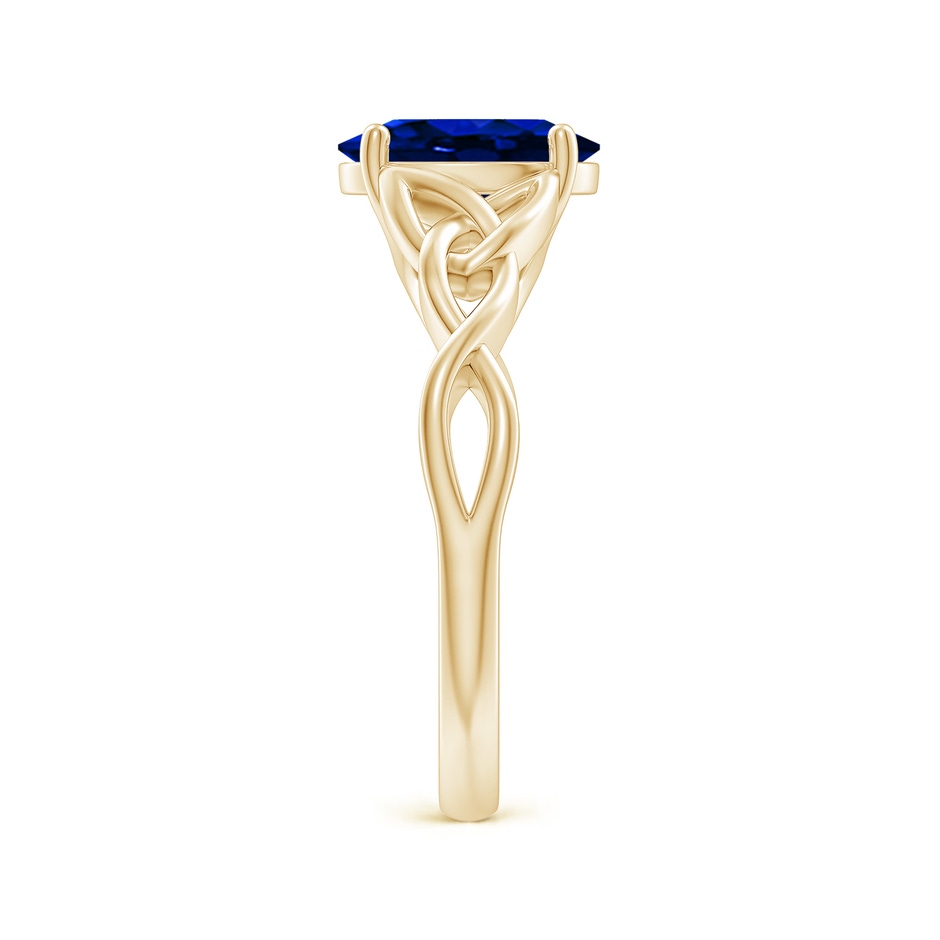 9x7mm AAAA Oval Blue Sapphire Celtic Knot Engagement Ring in Yellow Gold side 299