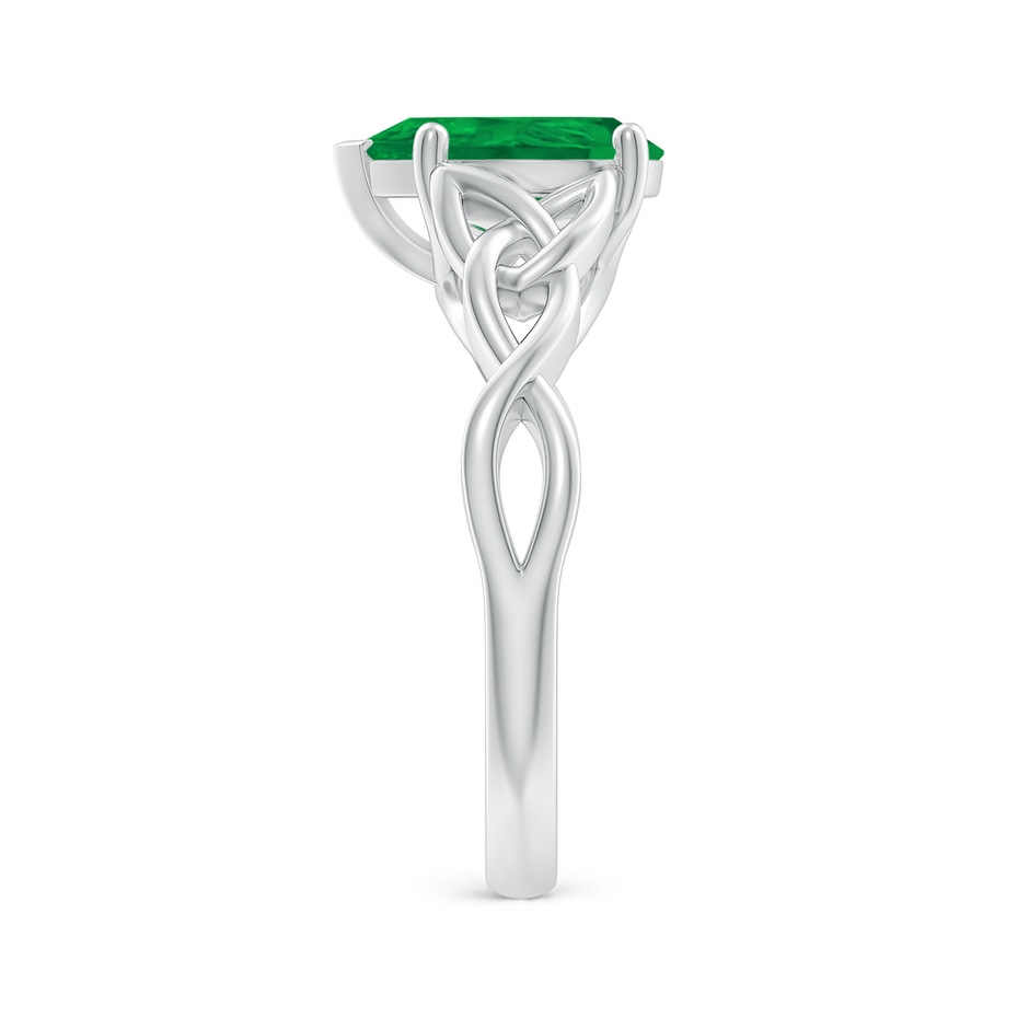 10x8mm AA Pear-Shaped Emerald Celtic Knot Engagement Ring in P950 Platinum side 299