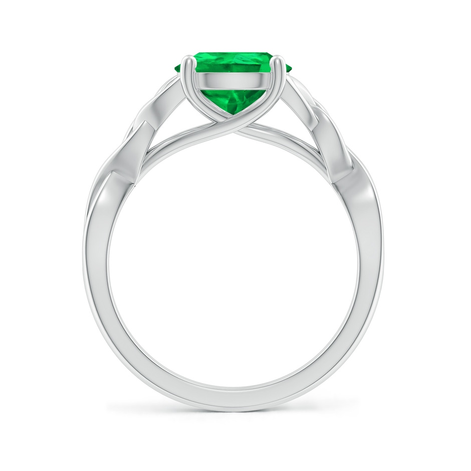 10x8mm AAA Pear-Shaped Emerald Celtic Knot Engagement Ring in P950 Platinum side 199