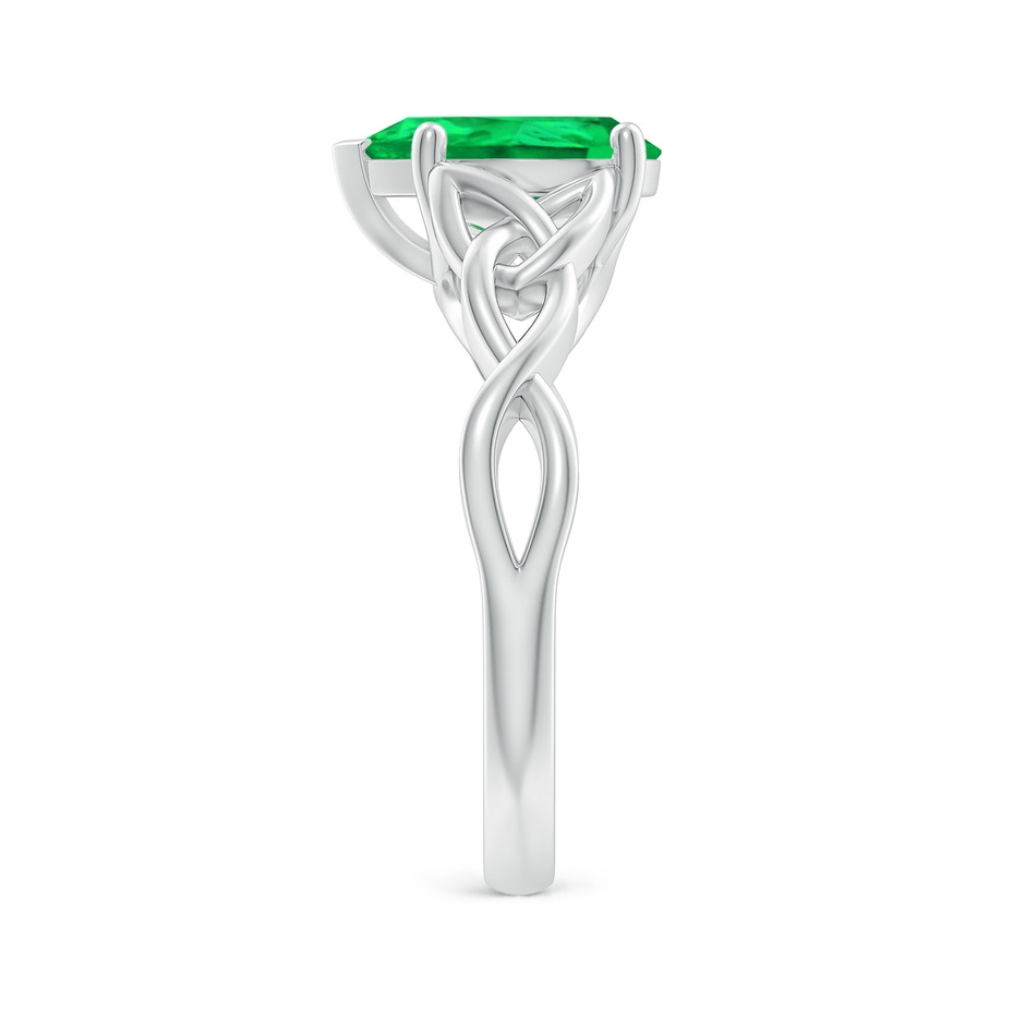 10x8mm AAA Pear-Shaped Emerald Celtic Knot Engagement Ring in P950 Platinum side 299