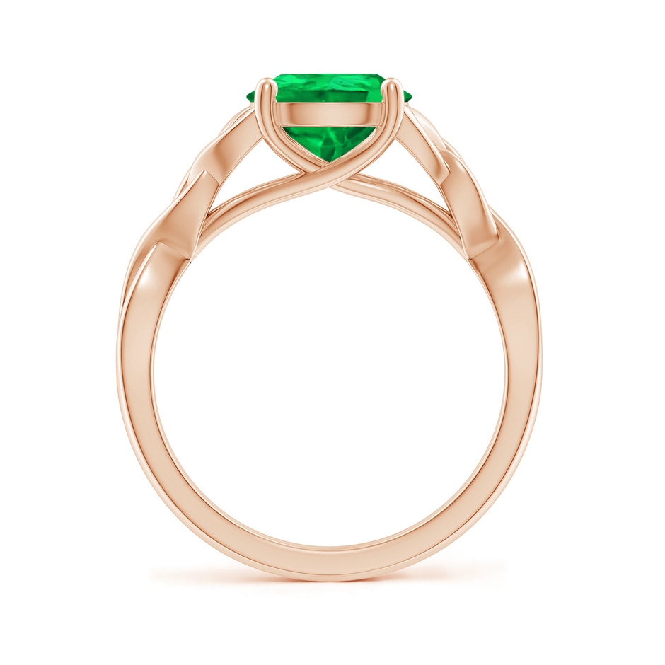 10x8mm AAA Pear-Shaped Emerald Celtic Knot Engagement Ring in Rose Gold side 199