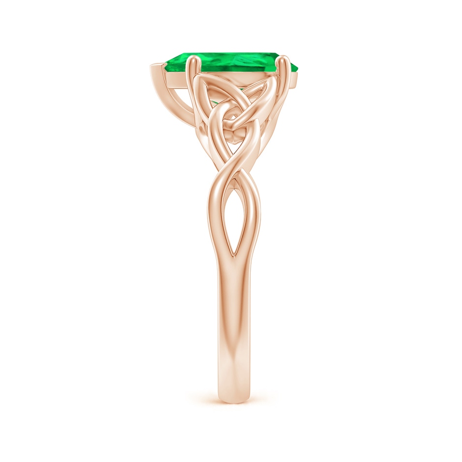 10x8mm AAA Pear-Shaped Emerald Celtic Knot Engagement Ring in Rose Gold side 299