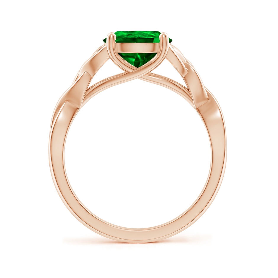 10x8mm AAAA Pear-Shaped Emerald Celtic Knot Engagement Ring in Rose Gold side 199