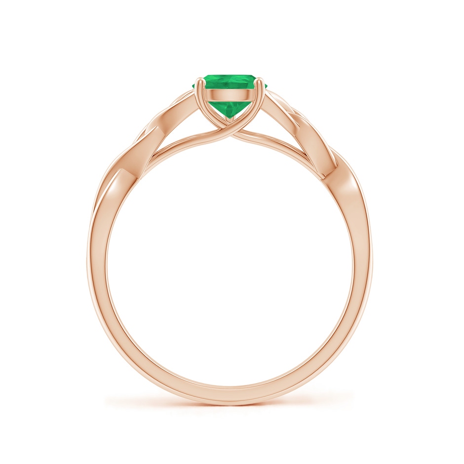7x5mm A Pear-Shaped Emerald Celtic Knot Engagement Ring in Rose Gold side 199